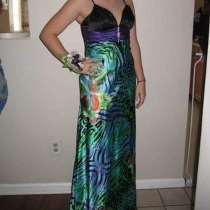 Animal print prom dress